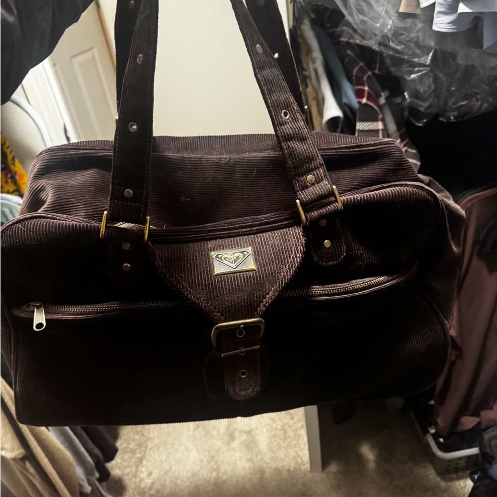 Vintage Roxy Brown Corduroy Luggage (2 Bag) Set